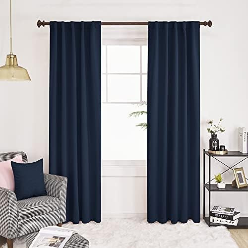 Deconovo Rod Pocket and Back Tab Blackout Curtains for Living Room, Thermal Insulated Room Darkening | Amazon (US)
