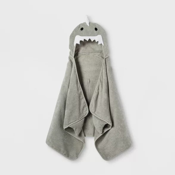 Shark Hooded Bath Towel Gray Marble - Pillowfort™ | Target