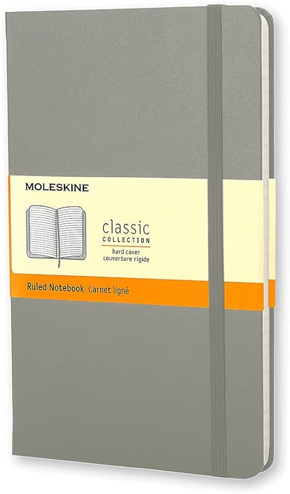 Moleskine Classic Notebook, Hard Cover, Large (5" x 8.25") Ruled/Lined, Light Grey, 240 Pages | Amazon (US)