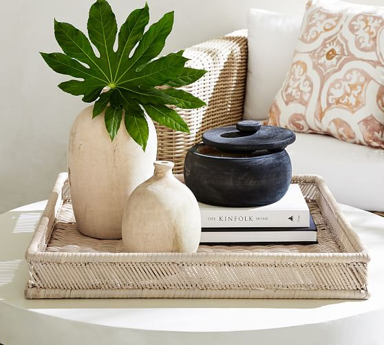 Eden Handwoven Rattan Trays | Pottery Barn (US)