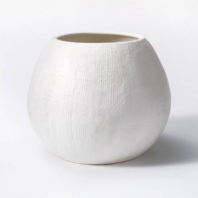 Wide White Textured Vase - Threshold™ designed with Studio McGee | Target