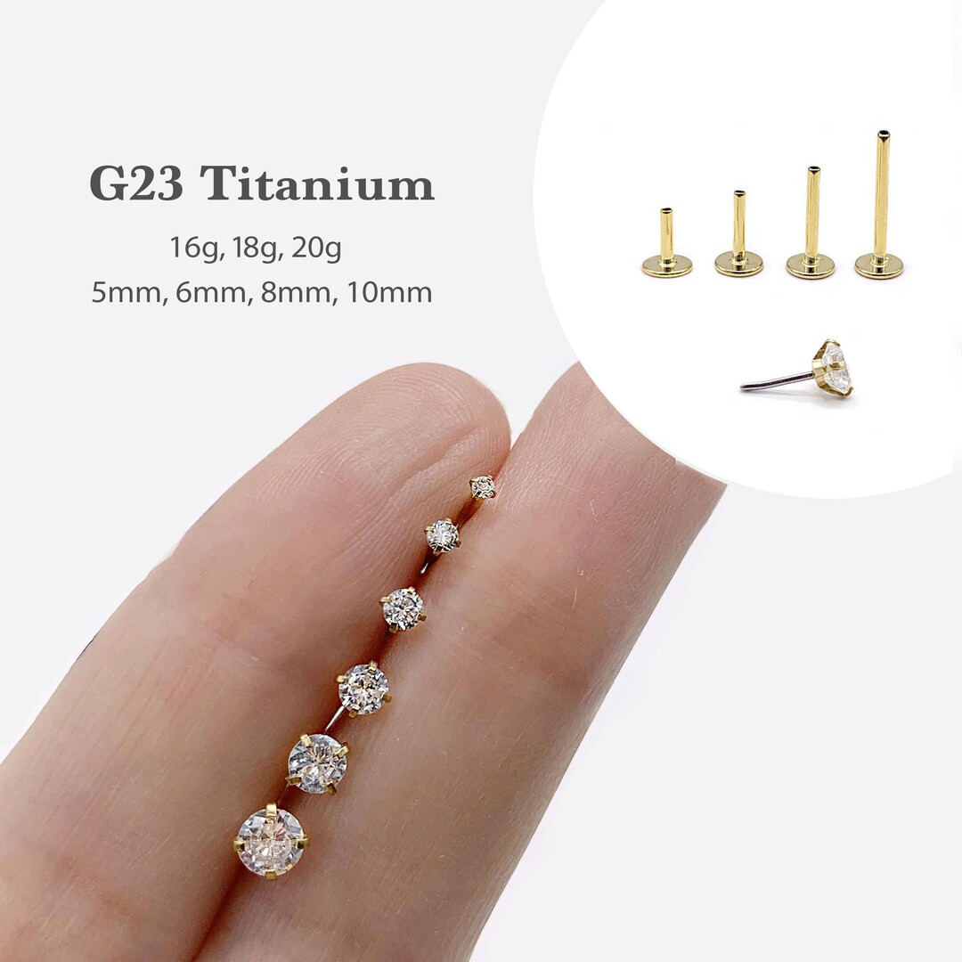 20G/18G/16G 1.5mm4mm Push Pin Labret Threadless Flat Back Earring Tragus Stud Helix Stud Cz Stud ... | Etsy (US)