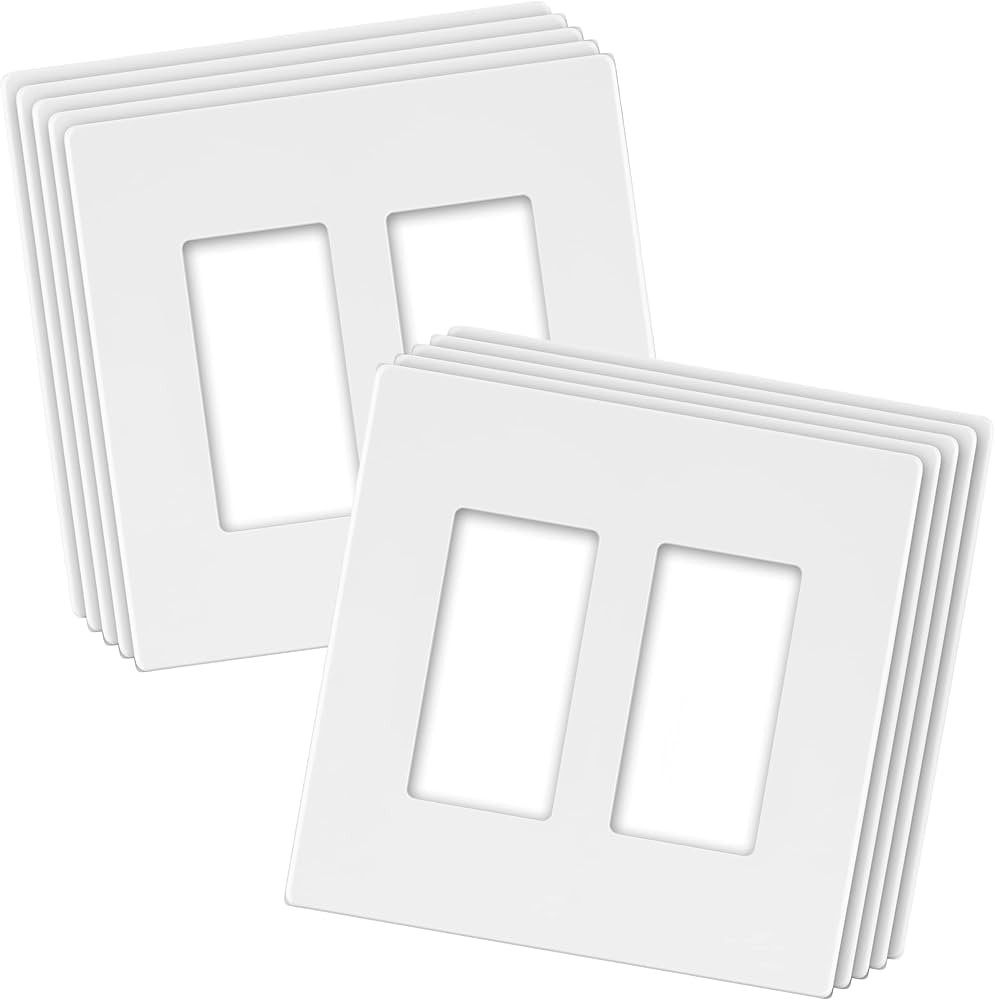 LIDER Matte Finish Double Decorator Switch Cover, Screwless Wall Plate, Mid-Size 2-Gang 4.88" x 4... | Amazon (US)
