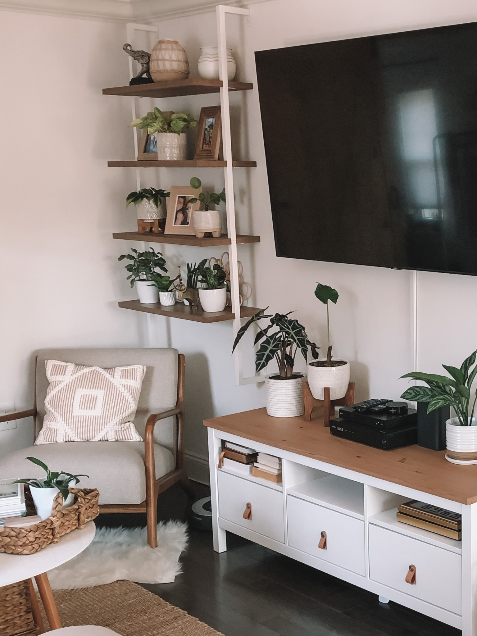 boho neutral living room plant wall shelf 🌿

#LTKhome