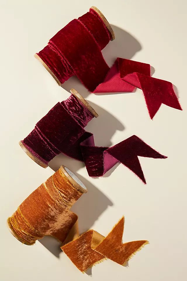 Vintage Fray 2.5" Velvet Ribbon | Anthropologie (US)