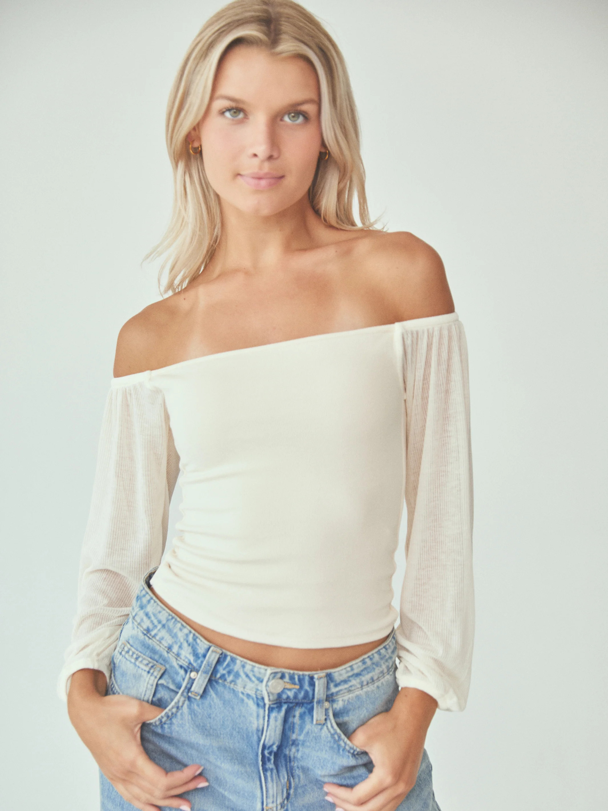Puff Sleeve Off The Shoulder Brami | Klassy