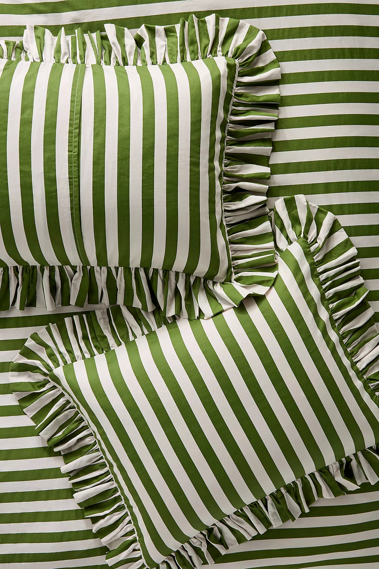 Maeve Cotton Striped Ruffle Printed Shams, Set of 2 | Anthropologie (US)