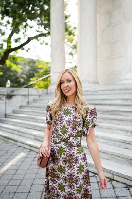 Fall dresses- I’m already thinking of wearing this midi dress for Thanksgiving! 
I love this floral design and matching belt! Wearing a size XS 
#ad

#LTKSeasonal #LTKstyletip #LTKover40