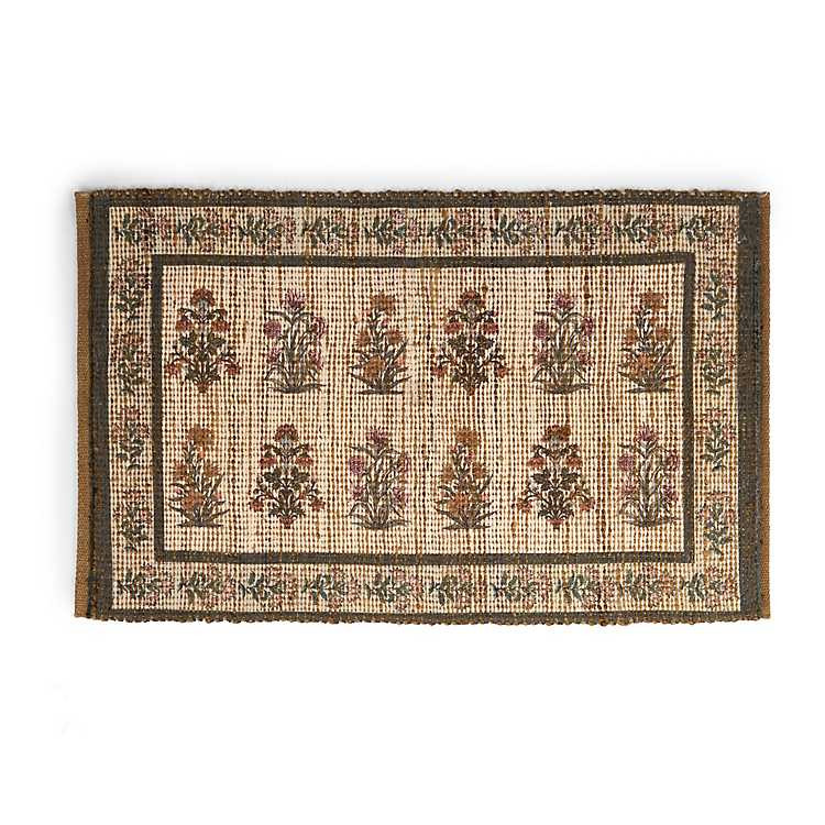New! Faded Floral Print Scatter Rug | Kirklands