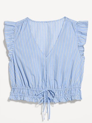 Flutter-Sleeve Poplin Top | Old Navy (US)