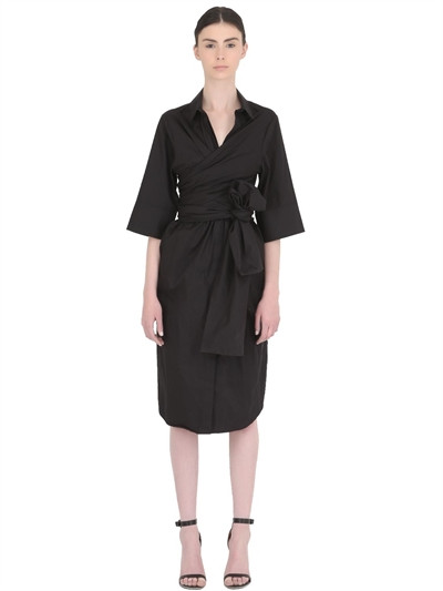 COTTON WRAP SHIRT DRESS | Luisaviaroma