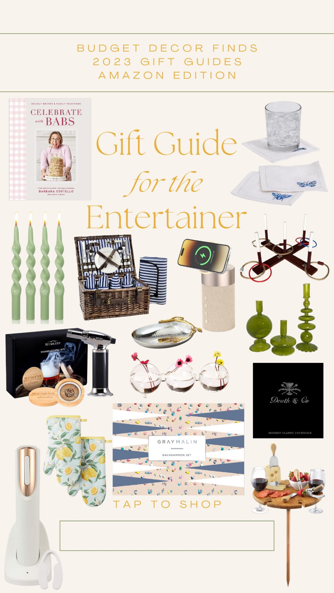 This holiday season, it’s time to celebrate with style and pizzazz. If you have an entertainer in your life who loves hosting, throwing parties, or simply making any gathering unforgettable, look no further. Shop my gift guide featuring a carefully curated selection of presents that will elevate their hosting game. From cookbooks and portable speakers to cocktail smokers and games, we have your ultimate entertainer’s wish list covered.

#LTKhome #LTKGiftGuide #LTKHoliday