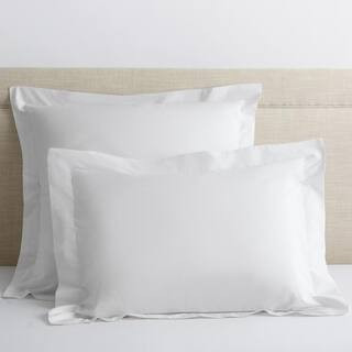 The Company Store Legends Hotel Organic White Solid 300-Thread Count Cotton Percale Euro Sham N2K... | The Home Depot