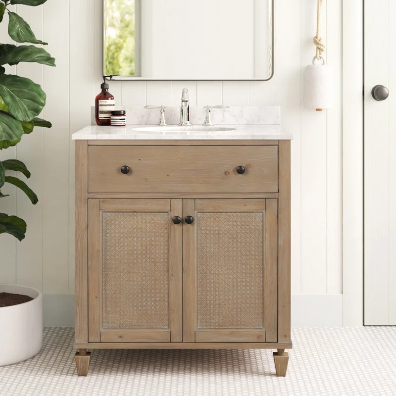 Stoneridge 30'' Single Bathroom Vanity with Carrara Marble Top | Wayfair North America