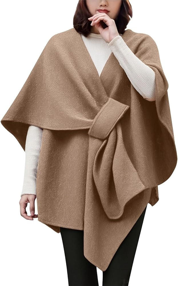 Pashmina Shawl Wraps Women Cozy Knitted Casual Comfy Warm Cross Cape Soft Fashion Wool Cashmere S... | Amazon (US)