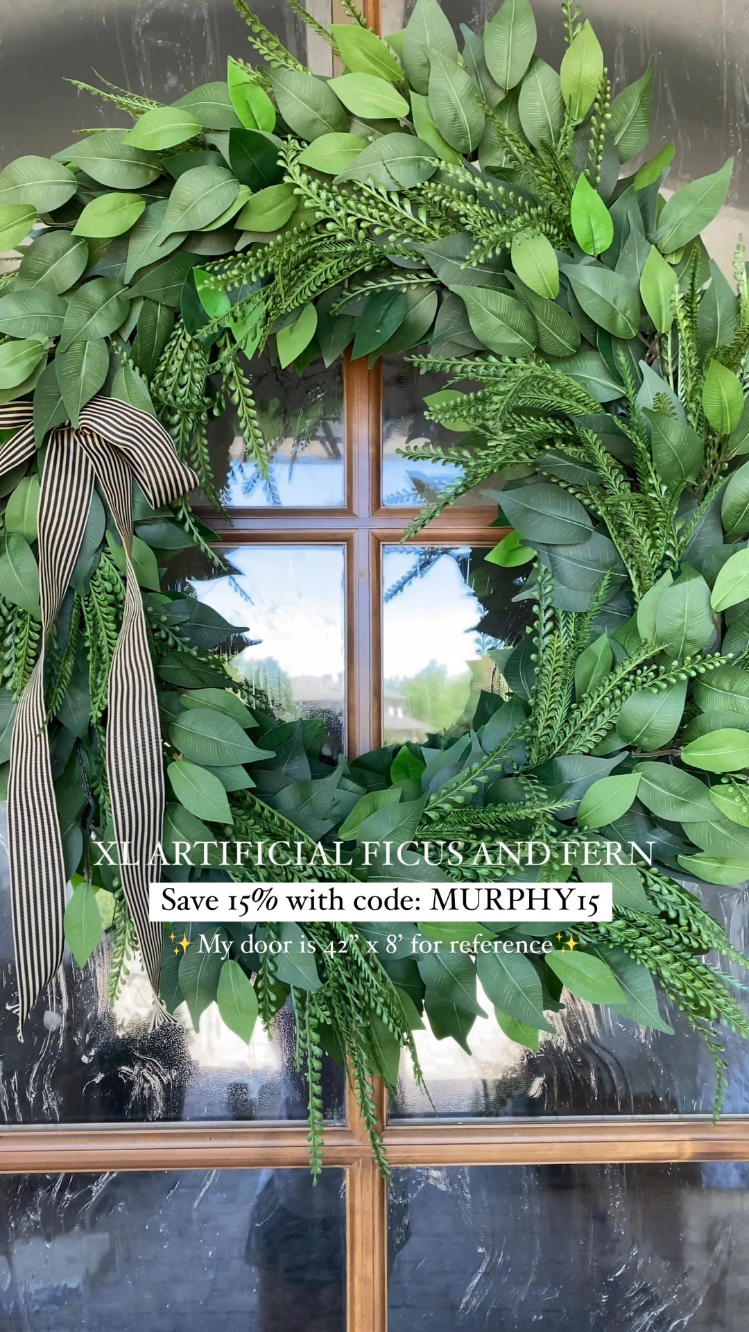 The most beautiful greenery wreath 😍
I have it in the XL, my door is 42” x 8” for reference.  Save an additional 15% off with my code: MURPHY15

#LTKHome #LTKSaleAlert #LTKStyleTip