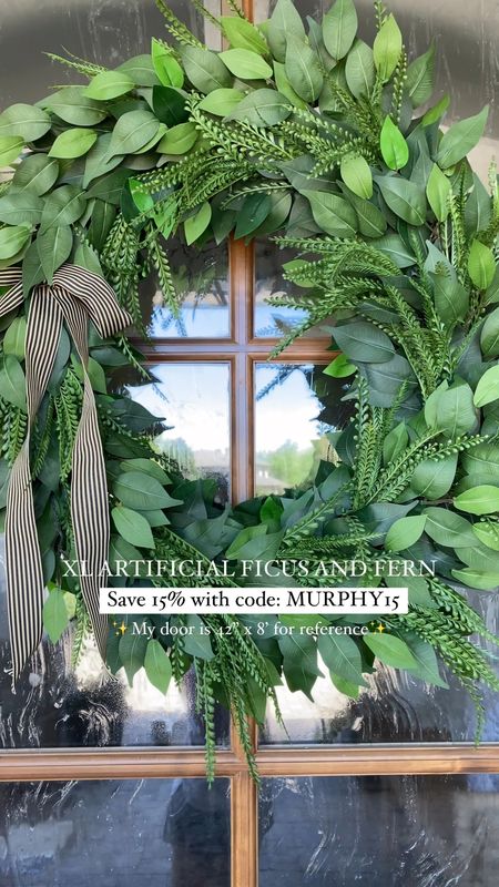 The most beautiful greenery wreath 😍
I have it in the XL, my door is 42” x 8” for reference.  Save an additional 15% off with my code: MURPHY15

#LTKHome #LTKSaleAlert #LTKStyleTip