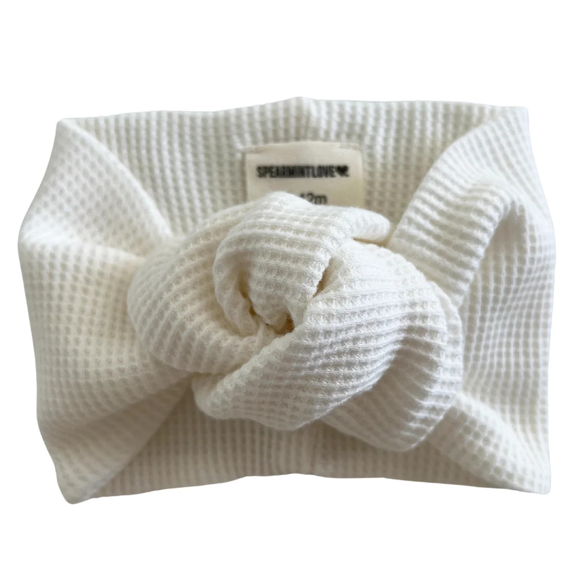 Organic Waffle Turban Headband, Winter White | SpearmintLOVE