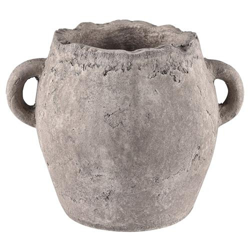 Roberta Industrial Loft Grey Terracotta Amphora Decorative Table Vase | Kathy Kuo Home