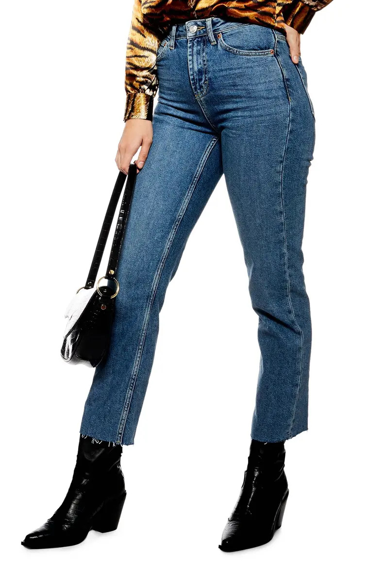 Straight Leg Raw Hem Jeans | Nordstrom