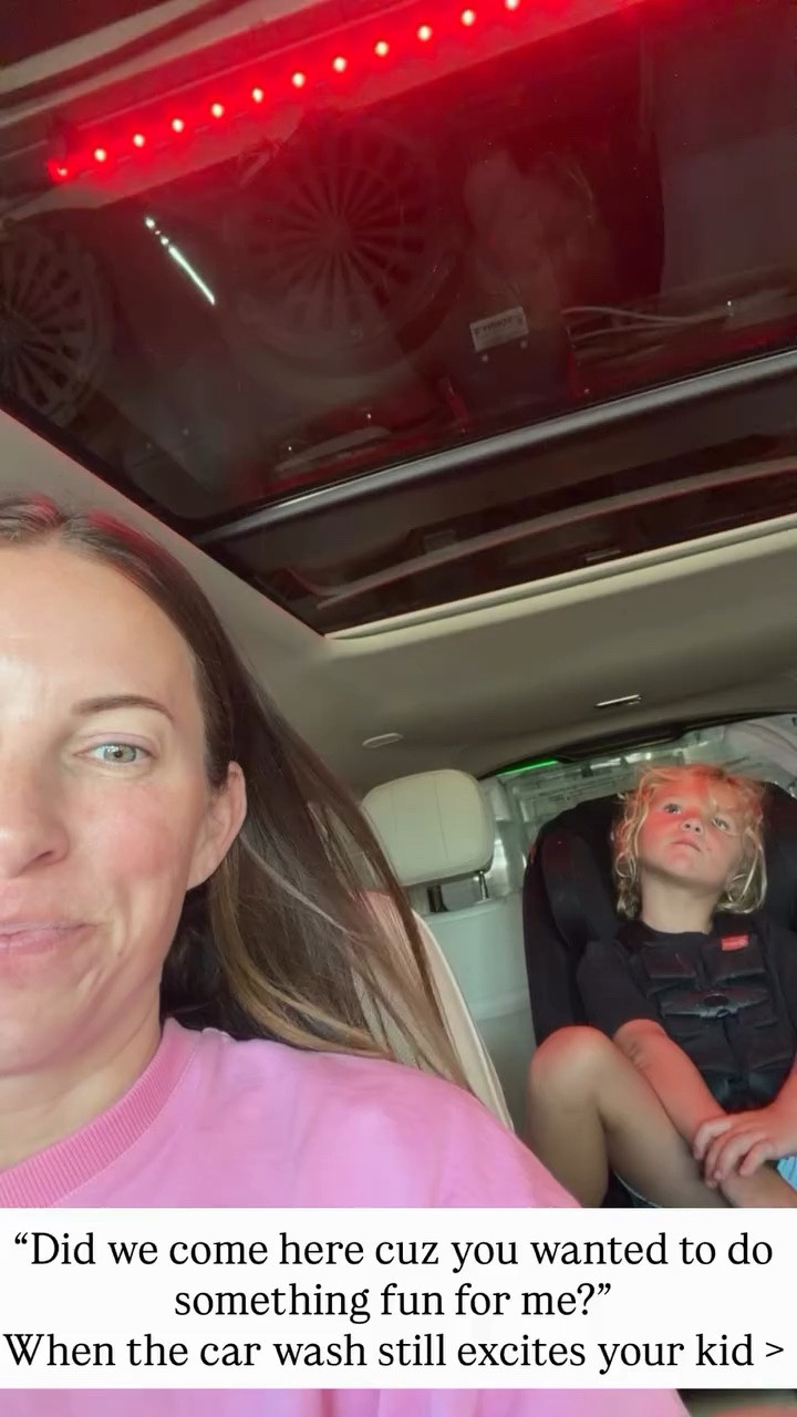 “Did we come here cuz you wanted to do something fun for me?”
When the car wash still excites your kid >
