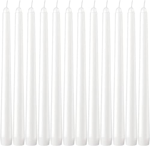 White Dinner Candles - 12 Pack Unscented 10 Inch Straight Taper Candle Set - 7.5 Hour Burn Time- Smokeless and Dripless Household, Spa, Wedding, and Party Candlesticks | Amazon (US)