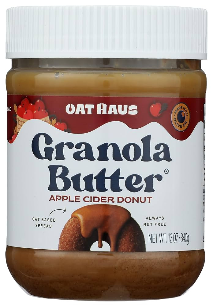 Oat Haus Apple Cider Donut Granola Butter | Peanut-free, Almond (Tree-Nut) Free, & School-Safe (T... | Amazon (US)