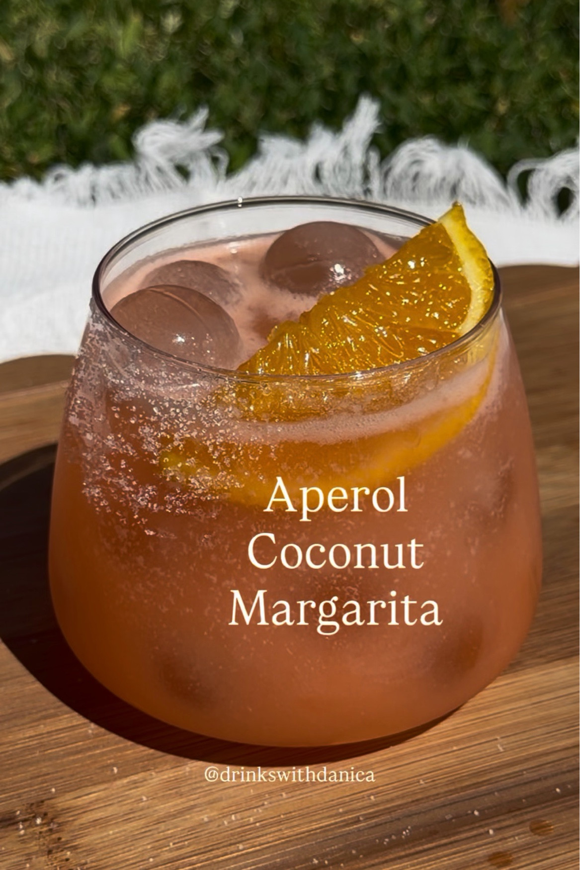 Aperol Coconut Margarita 

Follow me on Instagram and TikTok @drinkswithdanica for this recipe and more 
