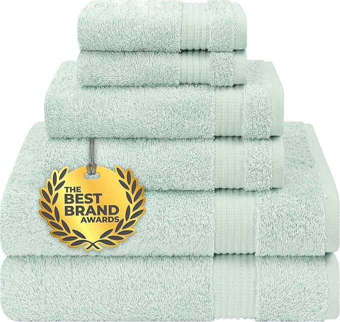 Cotton Paradise 6 Piece Towel Set, 100% Cotton Soft Absorbent Turkish Towels for Bathroom, 2 Bath... | Amazon (US)