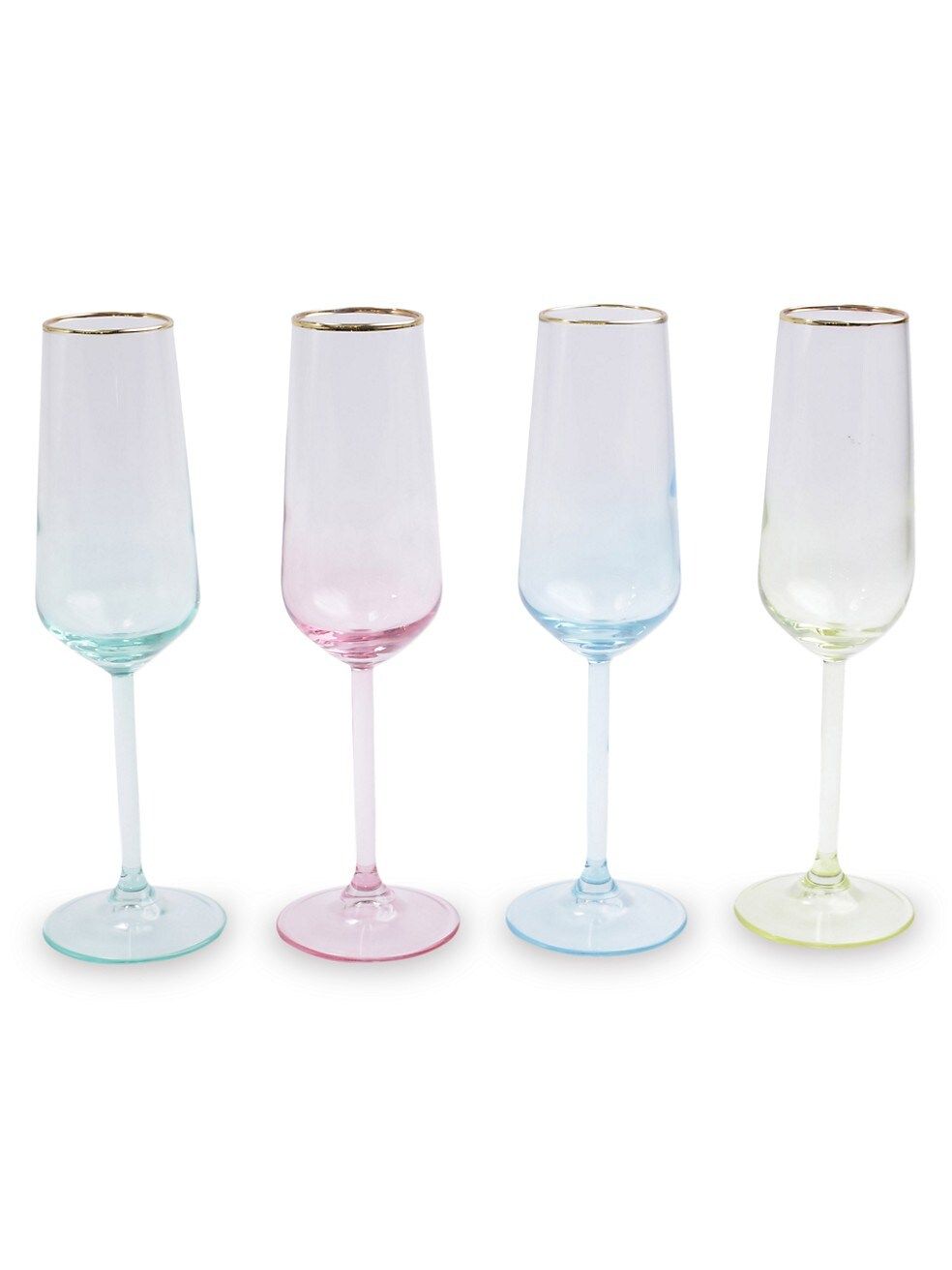 Vietri Rainbow 4-Piece Champagne Flute Set | Saks Fifth Avenue