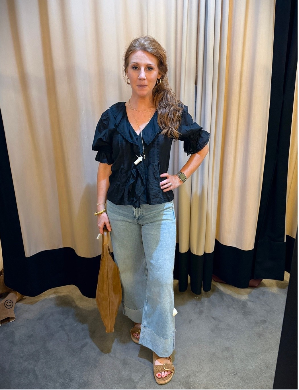 Another great outfit for Summer and moving into Fall! I am loving the cuffed jeans trend right now and these are great because you’re also getting a fun wide leg ankle Jean! Puff sleeve top size XS | Ankle wide leg cuffed jeans size 26 

#LTKStyleTip #LTKPetite #LTKSaleAlert