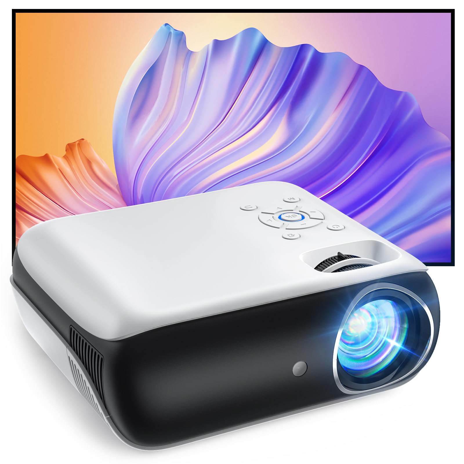 HAPPRUN Projector, Native 1080P Bluetooth Projector with 100" Screen, Portable Outdoor Movie Proj... | Amazon (US)