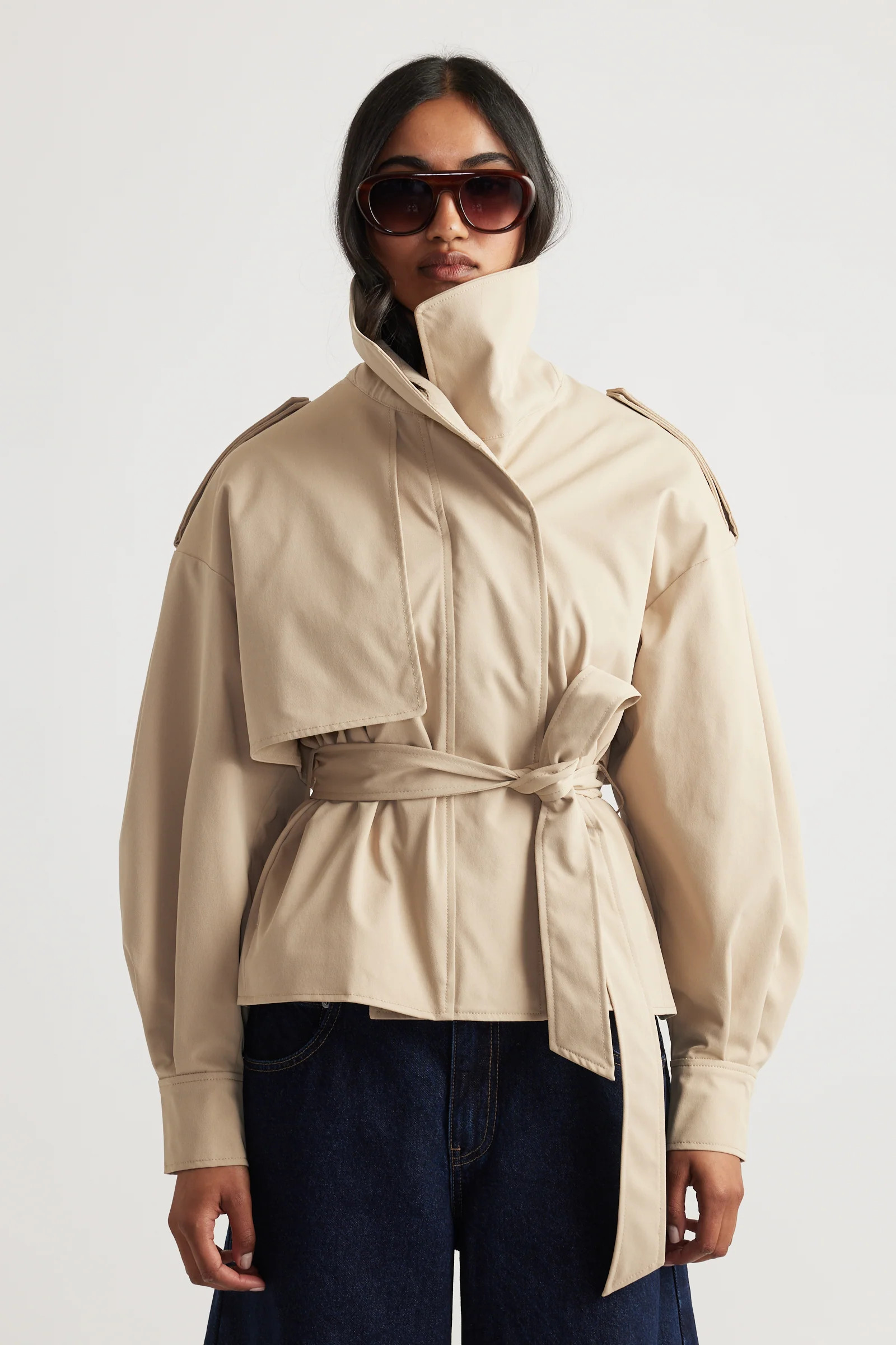 Lila Cropped Trench - Neutral | DECJUBA