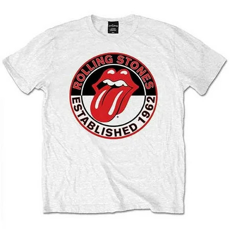 The Rolling Stones T Shirt White Est 1962 Tongue Band Logo Official Mens | Walmart (US)