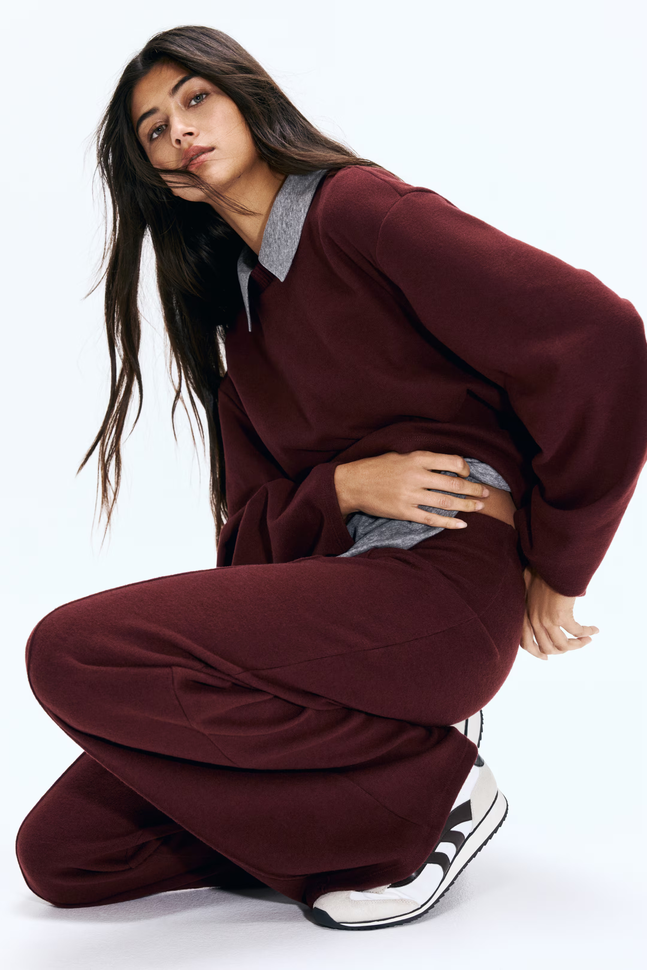 Creased Pants - Burgundy - Ladies | H&M US | H&M (US + CA)