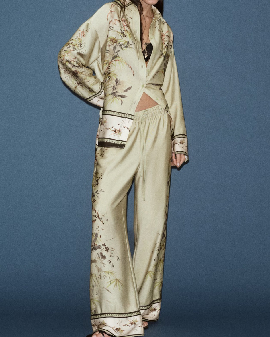 Sage green patterned shirt and pants matching set

#LTKSeasonal