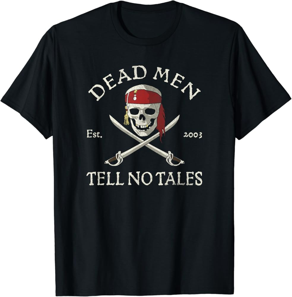 Disney Pirates of the Caribbean Dead Men Tell No Tales T-Shirt | Amazon (US)