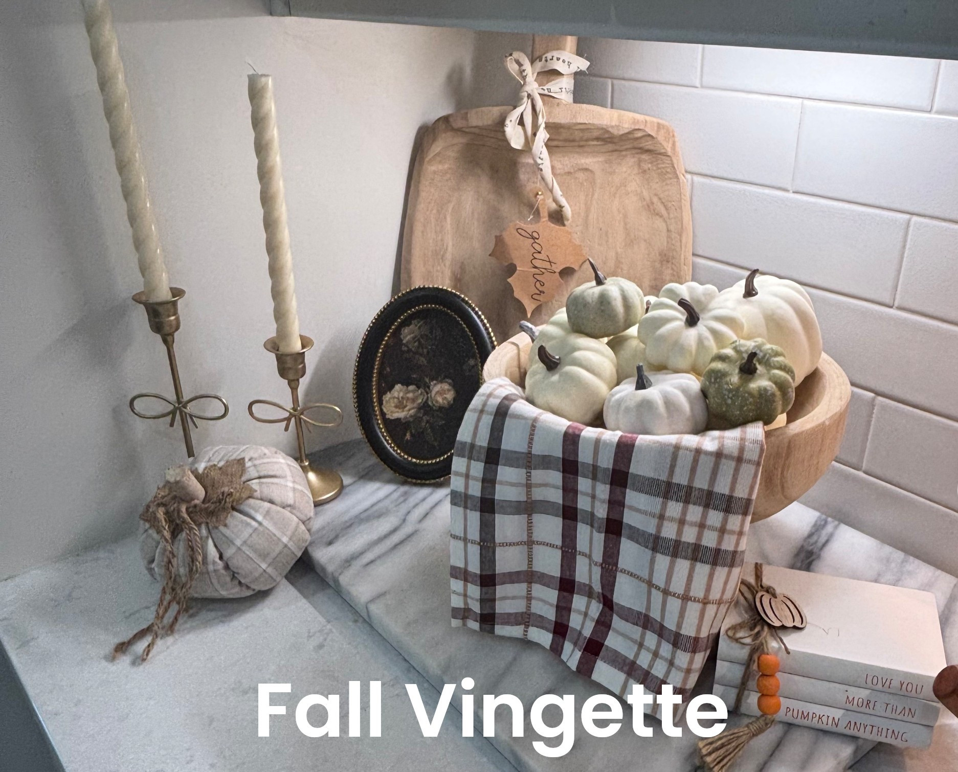 Autumn Vignette!! Feeling the cozy vibes!🍂  #fall #autumn #falldecor #stylingdecor #cozy #decoratewithme #pumpkin #inspo #home

#LTKSeasonal #LTKHome #LTKFindsUnder50