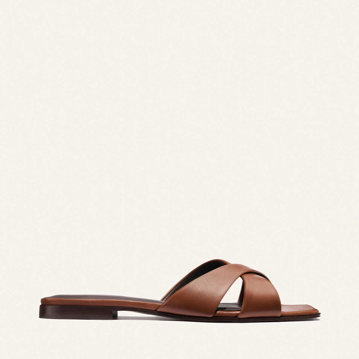 The Selene Flat Sandal - Cognac Nappa | Margaux