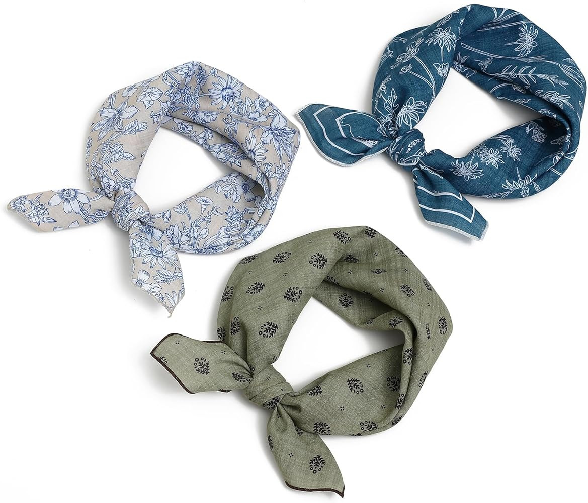 Soft Cotton Viscose Bandana 22''x22'' for Women and Men Multi-purpose Headband Hair Scarf Handker... | Amazon (US)