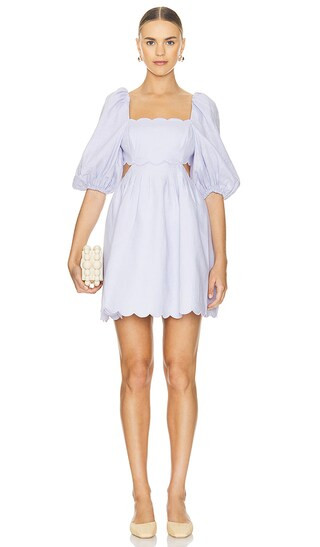 Halliday Scallop Mini Dress in Lilac | Revolve Clothing (Global)