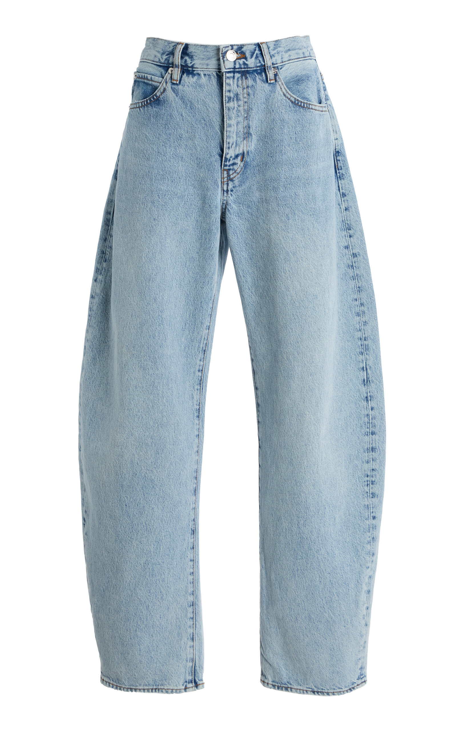 FRAME - The Bubble Rigid High-Rise Jeans - Medium Wash - 29 - Moda Operandi | Moda Operandi (Global)