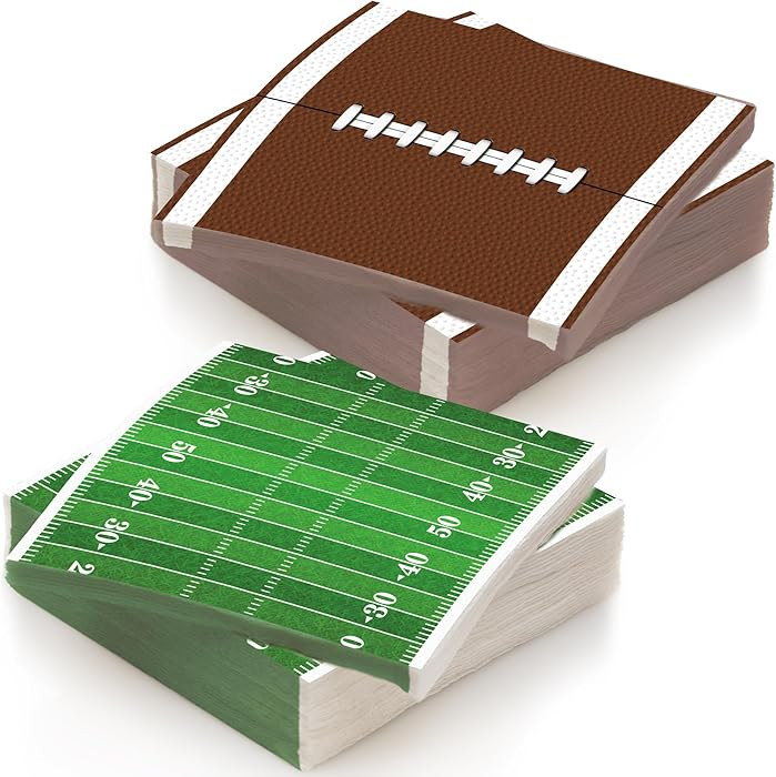 ArtCreativity 80 Pack Football Field Napkins - Set of 80 - Football Napkin Table Party Decor Supp... | Amazon (US)