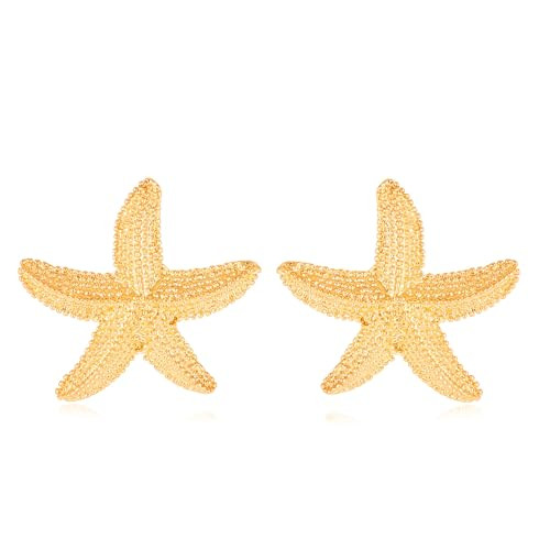 Starfish Shell Stud Earrings for Women Gold Silver Chunky Seashell Drop Dangle Earring Beach Summ... | Amazon (US)