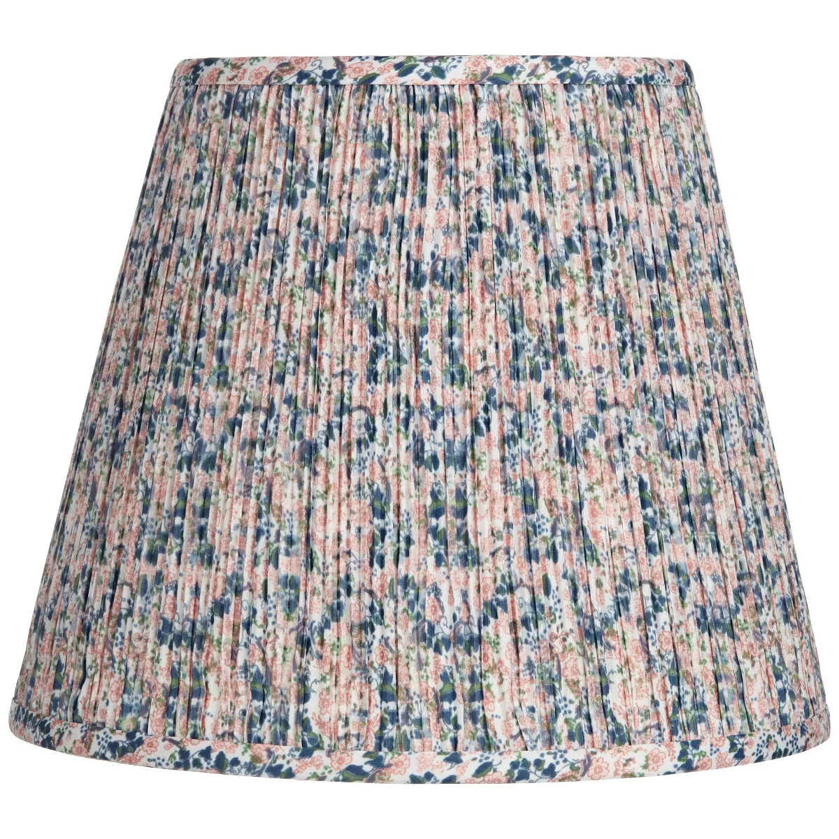 Springcrest Collection Hardback Shirred Empire Lamp Shade Pink Blue Floral Medium 8" Top x 13" Bo... | Target