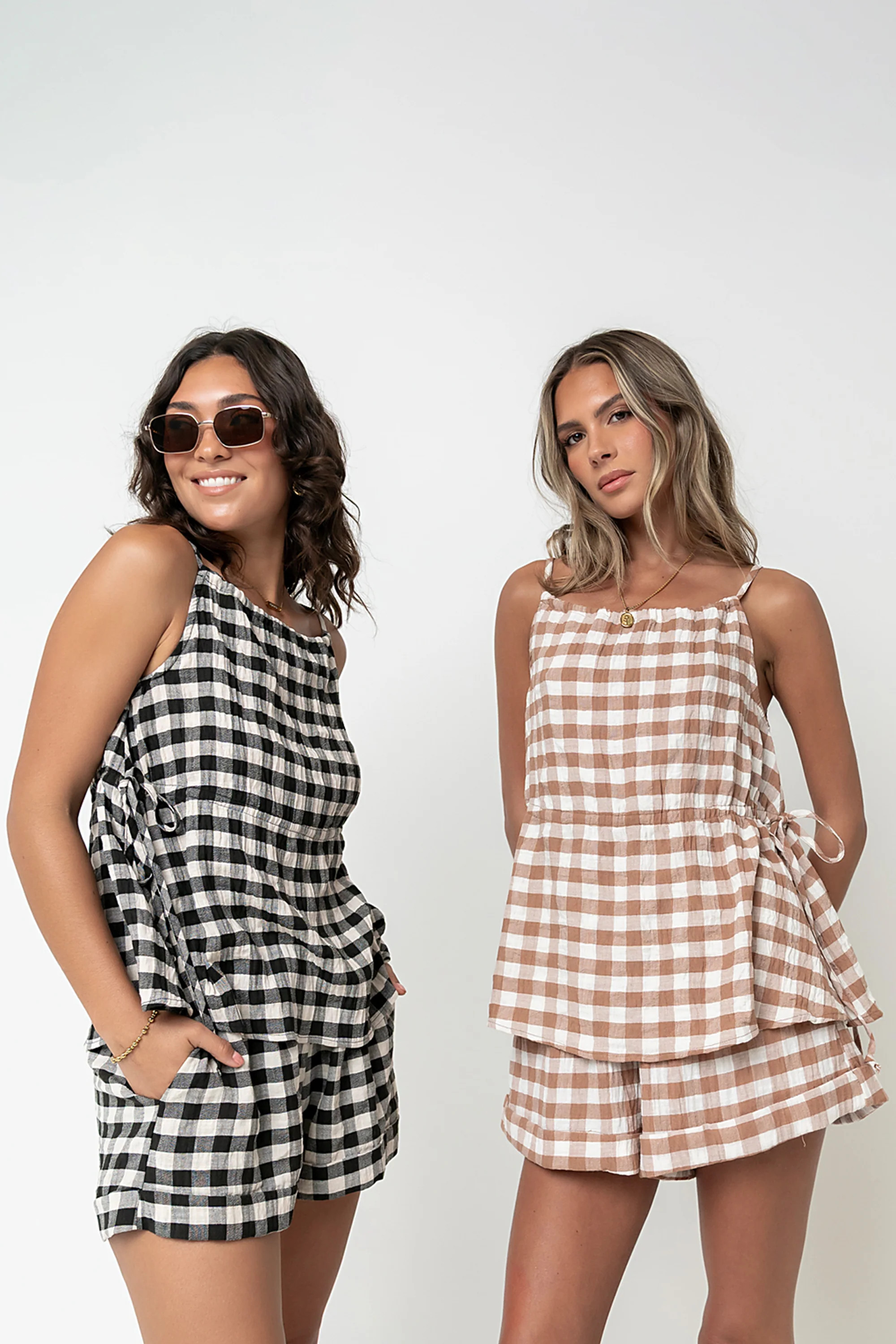Lily Gingham Tank Top in Brown | Böhme US
