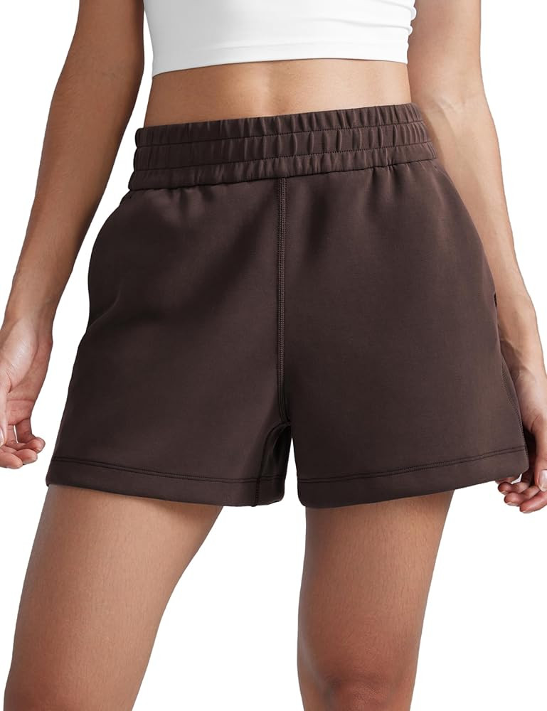 CRZ YOGA SoftAura Sweat Shorts Women Casual 4” High Waisted Modal for Lounge Athletic with Pock... | Amazon (US)