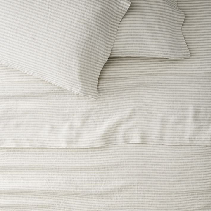 European Flax Linen Classic Stripe Sheet Set | West Elm (US)