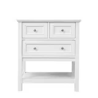 Timeless Home Gina 30 in. W x 22 in. D x 33.75 in. H Single Bathroom Vanity in White with Carrara... | The Home Depot