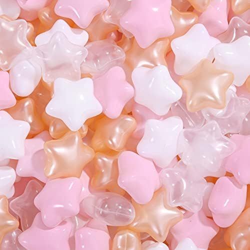 Star Ball Pit Balls for Toddlers -100pcs Star Pearl Colors Phthalate Free BPA Free Non-Toxic Crush P | Amazon (US)
